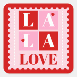 La La Love Valentine’s Day  Fyrkantigt Klistermärke