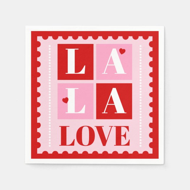 La La Love Valentine’s Day Pappersservett (Framsidan)