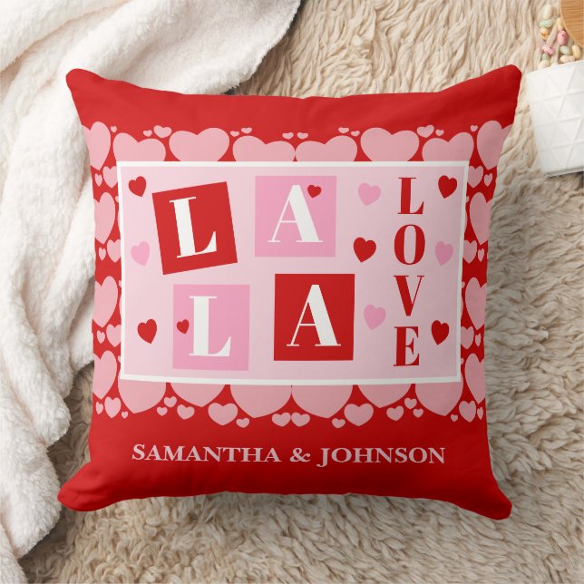 La La Love Valentine’s Day Personalized Kudde (Filt)