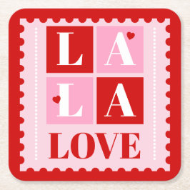 La La Love Valentine’s Day Underlägg Papper Kvadrat