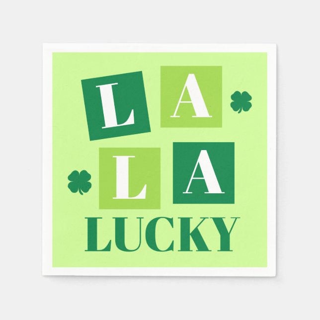 La La Lucky St. Patrick’s Day Green Pappersservett (Framsidan)