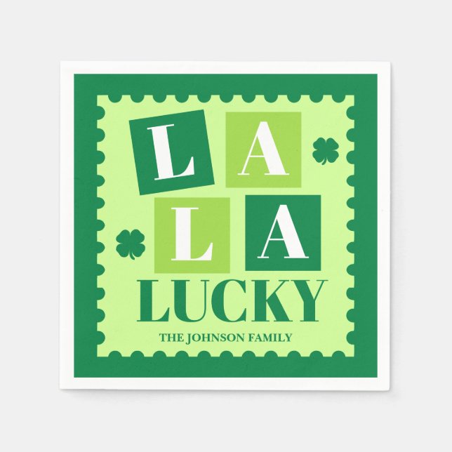 La La Lucky St. Patrick’s Day Party Pappersservett (Framsidan)