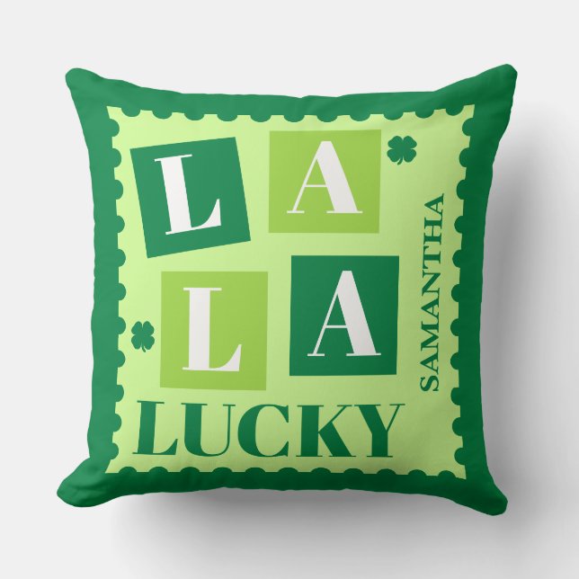 La La Lucky St. Patrick’s Day Personalized Kudde (Framsida)
