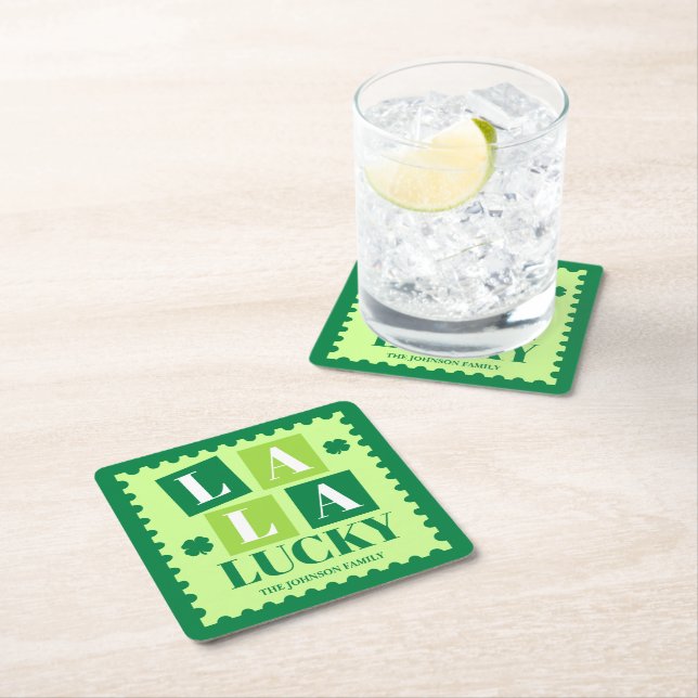 La La Lucky St. Patrick’s Day Underlägg Papper Kvadrat (Insitu)