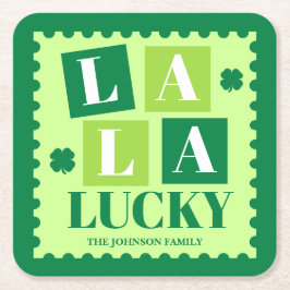La La Lucky St. Patrick’s Day Underlägg Papper Kvadrat