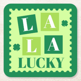 La La Lucky St. Patrick’s Day Underlägg Papper Kvadrat