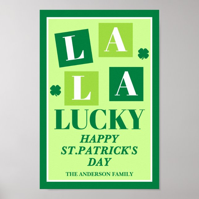 La La Lucky St. Patrick’s Day Wall Art Print Poster (Framsidan)