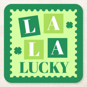 La La Lucky St. Patrick's Day Underlägg Papper Kvadrat
