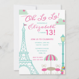 La La! Paris, Frankrike temat Födelsedagsfest Inbjudningar