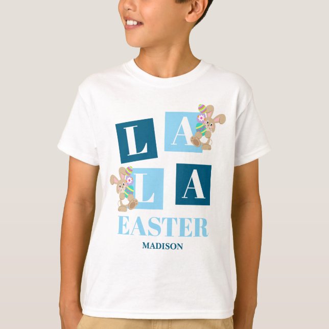 La La Påsk Söt Kanin Barn T-Shirt (Framsida)