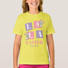 La La Påsk Söt Kanin Gul Flickor T Shirt