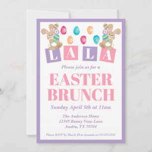 La La Påskharen Påskbrunch Inbjudan