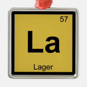 La - Lager Beer Chemistry Periodic Bord Symbol Julgransprydnad Metall