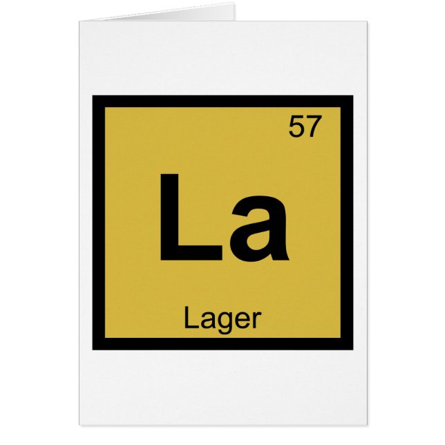 La - Lager Ölkemi Periodiska Systemet Symbol Hälsningskort (Framsidan)