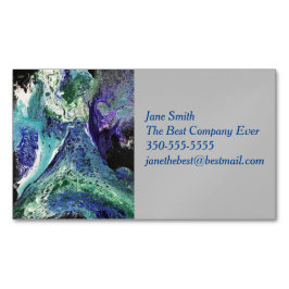 La Laguna #1-målning i blått, teal Magnetiska Visitkort