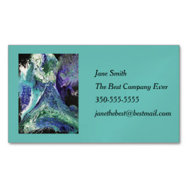 La Laguna #1-målning i blått, tealt Affärskort Magnetiska Visitkort