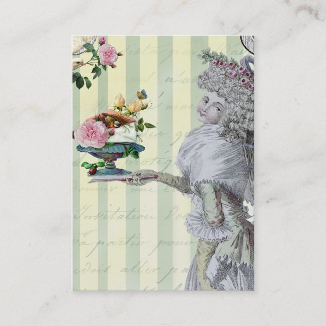 La Lettre D'kärlek med tack/sving märkre Visitkort (Framsida)
