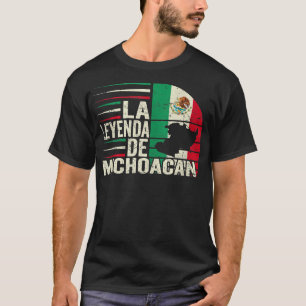 La Leyenda De Michoacan Karta Mexikanska Flagga Vi T Shirt