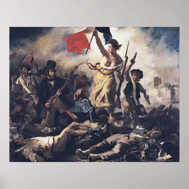 La liberté guidant le peupl av Eugène Delacroix Poster (Framsidan)