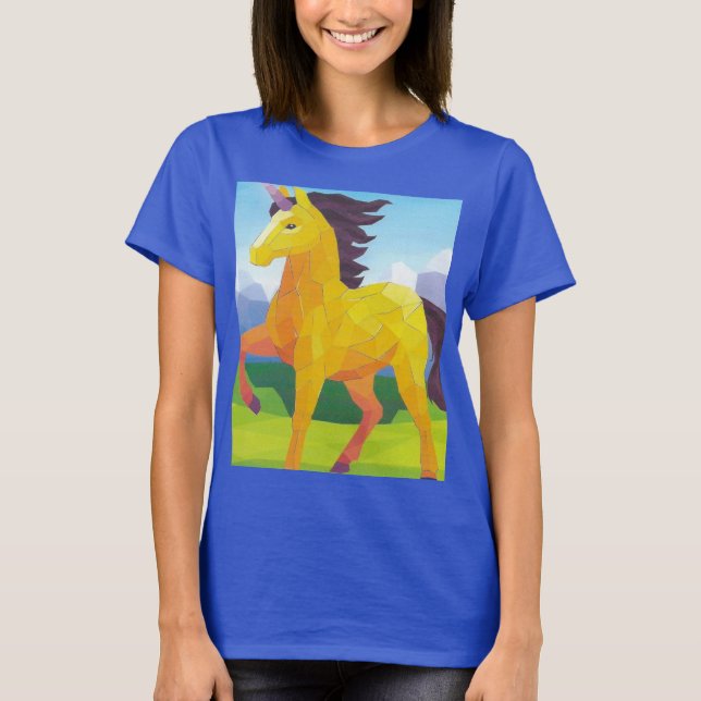 la licorne mythe sur bleu t shirt (Framsida)