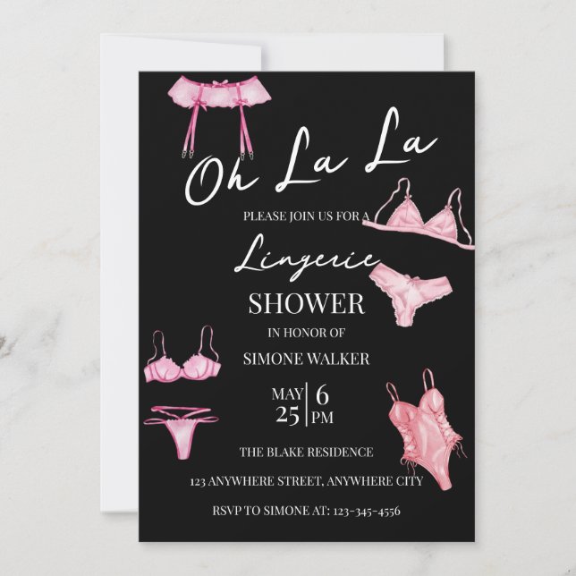 La Lingerie Inbjudningskort för möhippan (Framsida)