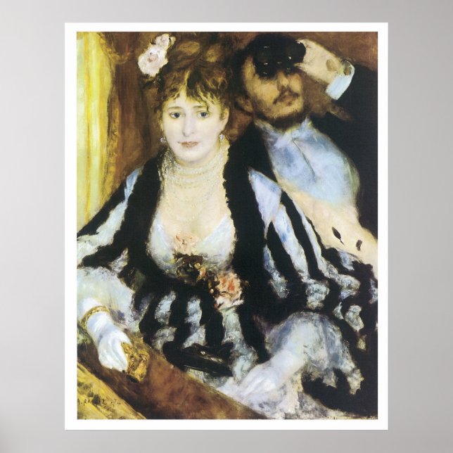 La Loge, 1874 Pierre-Auguste Renoir Poster (Framsidan)