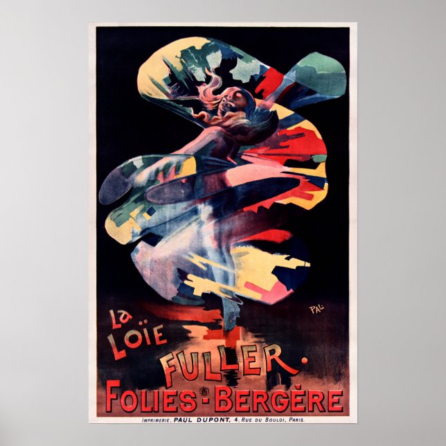 LA LOIE FULLER Folies Bergere Paris Theater Dance Poster (Framsidan)