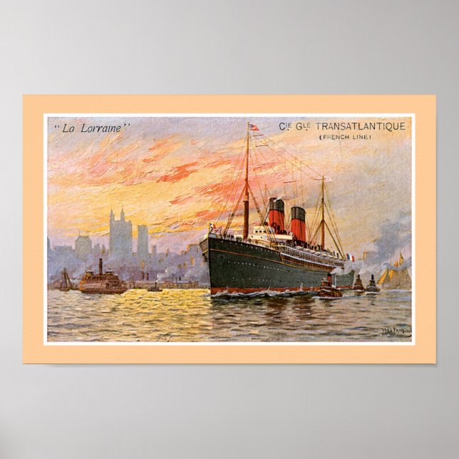 "La Lorraine" Fransk Line Poster (Framsidan)