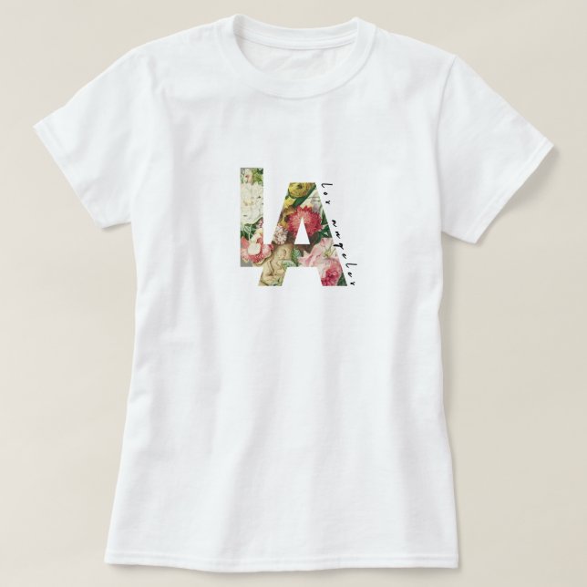 LA Los Angeles Blommigt Tri-Blend Shirt T (Design framsida)