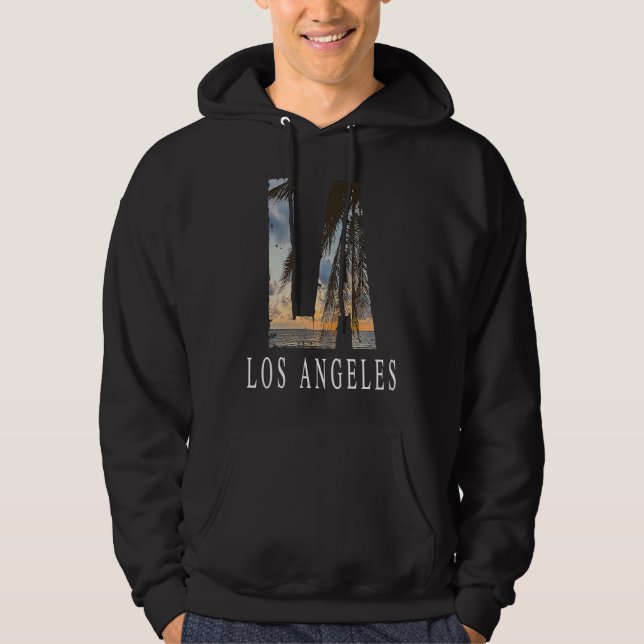 La Los Angeles California Souvenir Beach City West Hoodie (Framsida)