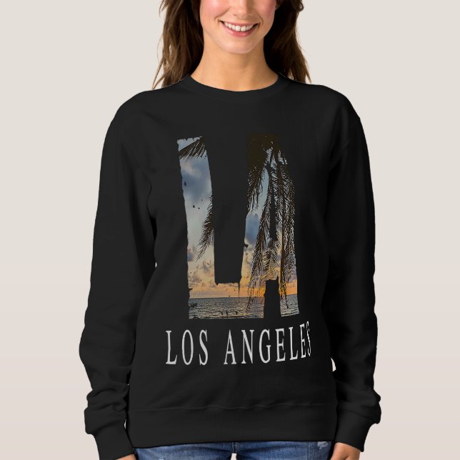 La Los Angeles California Souvenir Beach City West T Shirt (Framsida)