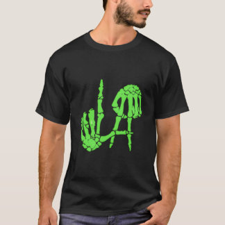 La Los Angeles Handsktecken Skelett Händer Ben Hal T Shirt