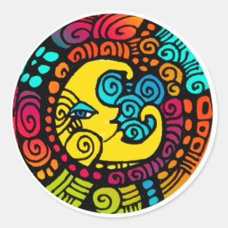 La Luna/Måne, silikatdekalk lakan Runt Klistermärke