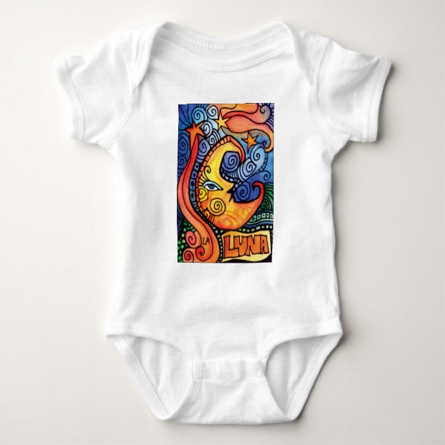 La Luna/nyckfull måne, konstnärlig design Tee Shirt (Framsida)