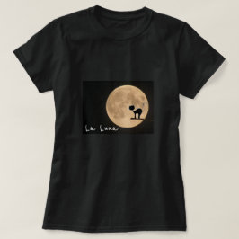 La Luna slogan gothvärgskatt med fullt måne T Shirt