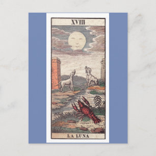 La luna tarot-kort vykort