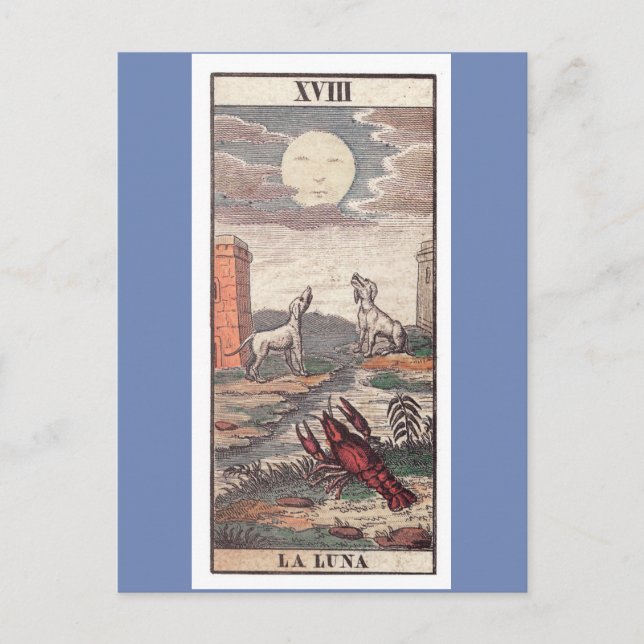 La luna tarot-kort vykort (Framsida)