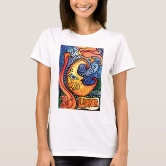 La Lune/designen för måneLoteria kort T-shirt