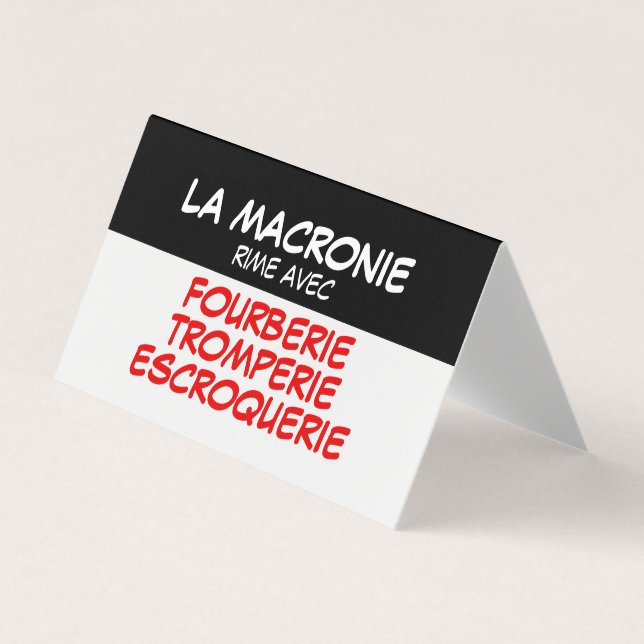 La Macronie Fourberie Tromperie Escroquerie carte Visitkort (Framsida)