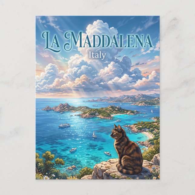 La Maddalena-arkipelagen Italien Vykort (Framsida)