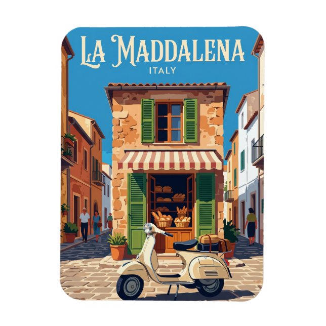 La Maddalena Town Italien Magnet (Vertikal)