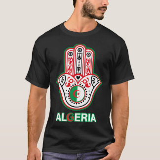 La main de fatma ELKHAMSSA et drapeau algérien T Shirt