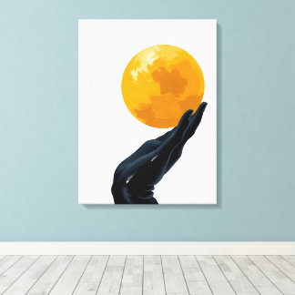 La main noir qui porte le monde en couleur canvastryck