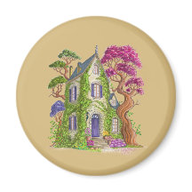 La maison au lièrre et ses arbres géants.