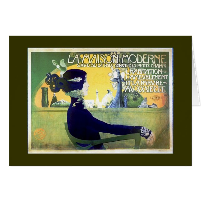 La Maison Moderne Art Noveau Hälsningskort (Framsidan Horizontal)