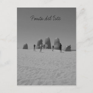 la mano punta black and white vykort