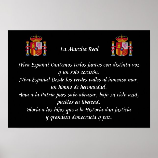 La Marcha Real (Spaniens nationalsång) Poster (Framsidan)