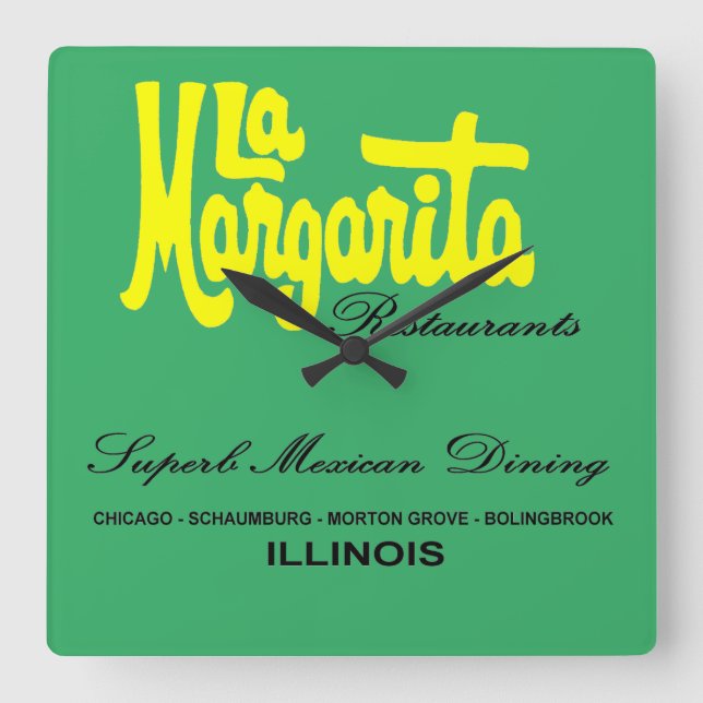 La Margarita Restaurants of Illinois Fyrkantig Klocka (Framsida)