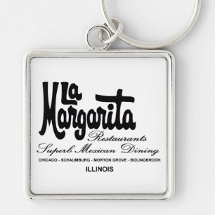 La Margarita Restaurants of Illinois Fyrkantig Silverfärgad Nyckelring