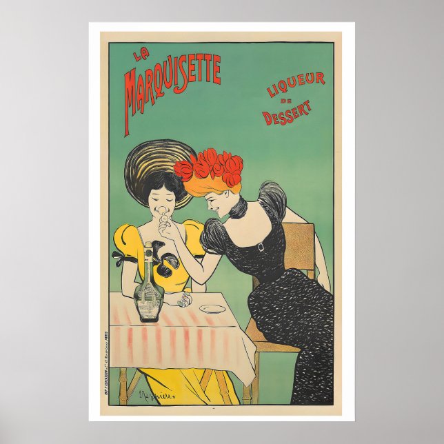 La Marquisette Liqueur de Dessert Vintage Poster (Framsidan)